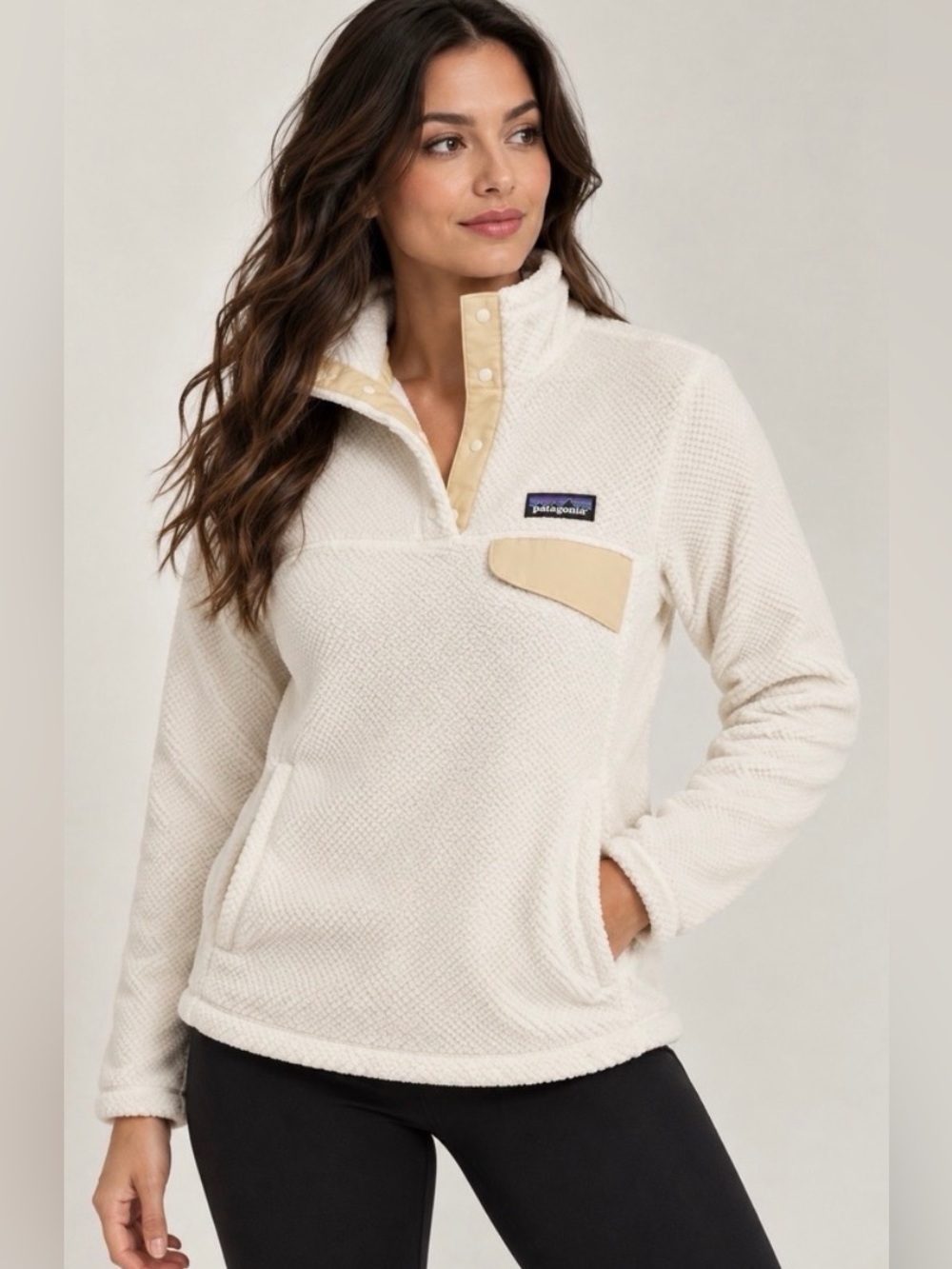Patagonia Women's Re-Tool Snap-T Pullover- Ivory Color- Large